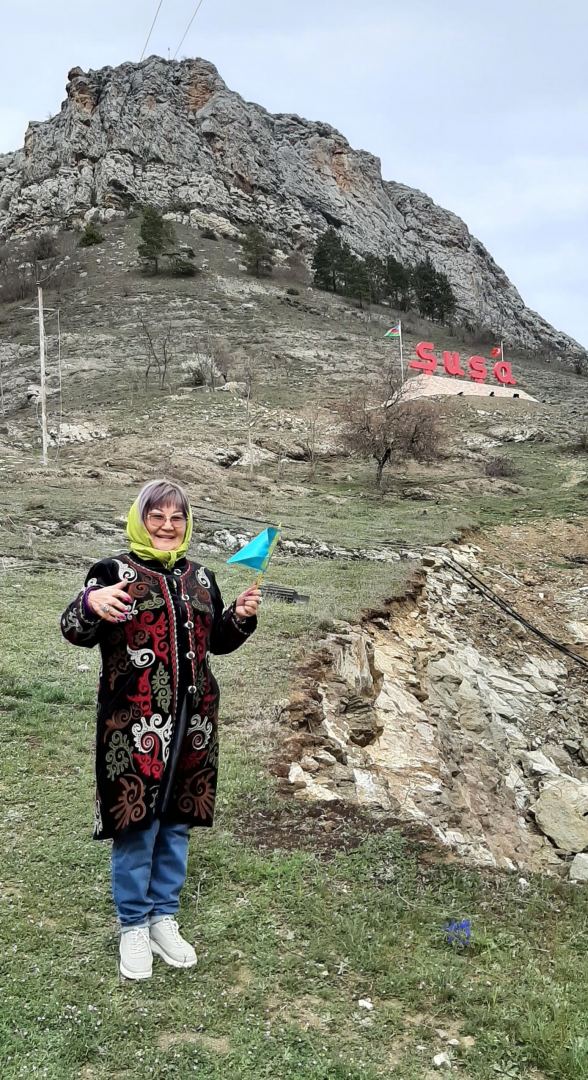 Известная писательница Насиха Кенжина в Азербайджане: Пламенный салам из Казахстана освобожденной Шуше (ФОТО)