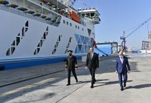 Президент Ильхам Алиев принял участие в церемонии сдачи в эксплуатацию судна-парома «Зарифа Алиева» (ФОТО/ВИДЕО)