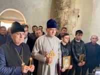 Начался визит представителей Албано-удинской и других христианских общин в Кяльбаджар (ФОТО)