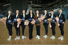 Азербайджанские гимнастки награждены юбилейной медалью "15-летие министерства оборонной промышленности (2005-2020)" (ФОТО)