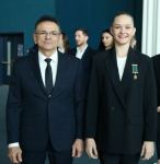 Азербайджанские гимнастки награждены юбилейной медалью "15-летие министерства оборонной промышленности (2005-2020)" (ФОТО)