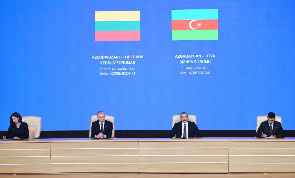 President Ilham Aliyev, President of Lithuania attend Azerbaijan-Lithuania business forum (PHOTO/VIDEO)