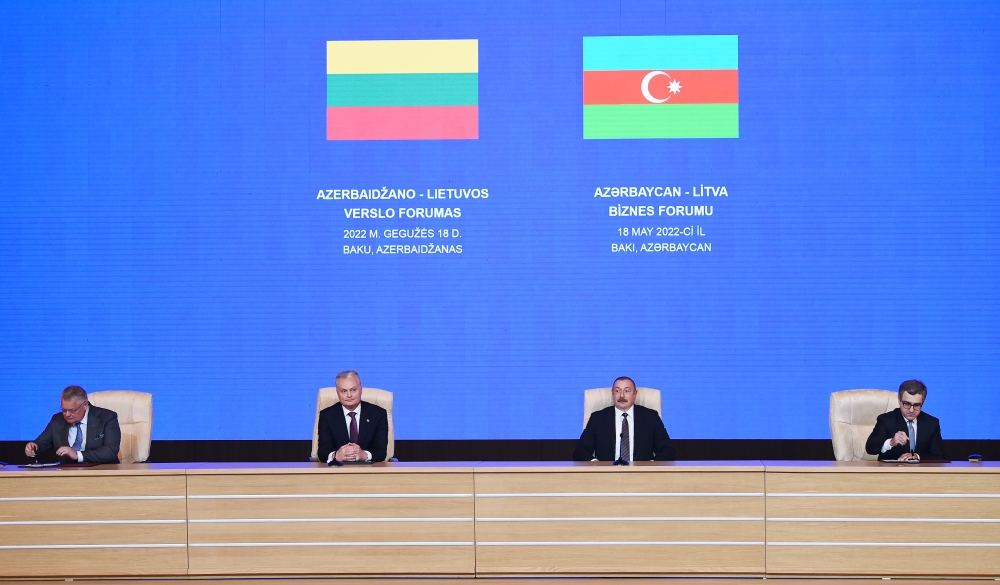 President Ilham Aliyev, President of Lithuania attend Azerbaijan-Lithuania business forum (PHOTO/VIDEO)