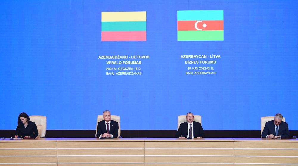 President Ilham Aliyev, President of Lithuania attend Azerbaijan-Lithuania business forum (PHOTO/VIDEO)