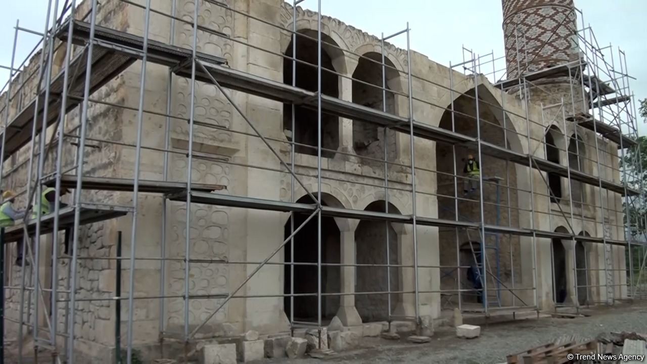 В агдамской Джума-мечети начались ремонтно-восстановительные работы - репортаж Trend TV (ФОТО)