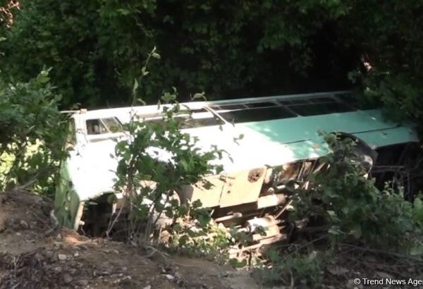 Passenger bus falls into ravine in Azerbaijani Shaki (PHOTO/VIDEO) (UPDATE)