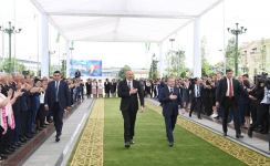 Президент Ильхам Алиев и Президент Шавкат Мирзиёев приняли участие в церемонии открытия площади Гейдара Алиева в Ташкенте (ФОТО/ВИДЕО)