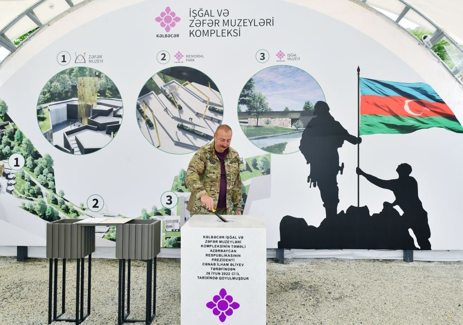 Президент Ильхам Алиев ознакомился с генеральным планом города Кяльбаджар и заложил фундамент Кяльбаджарского комплекса музеев Оккупации и Победы (ФОТО/ВИДЕО)