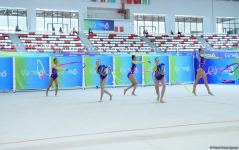 Исламиада: Групповая команда Азербайджана по художественной гимнастике завоевала "золото" в программе с тремя лентами и двумя мячами (ФОТО)