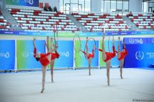 Исламиада: Групповая команда Азербайджана по художественной гимнастике завоевала "серебро" в программе с пятью обручами (ФОТО)