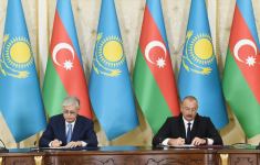 Ceremony of signing Azerbaijani-Kazakh documents held following meeting of presidents (PHOTO/VIDEO)