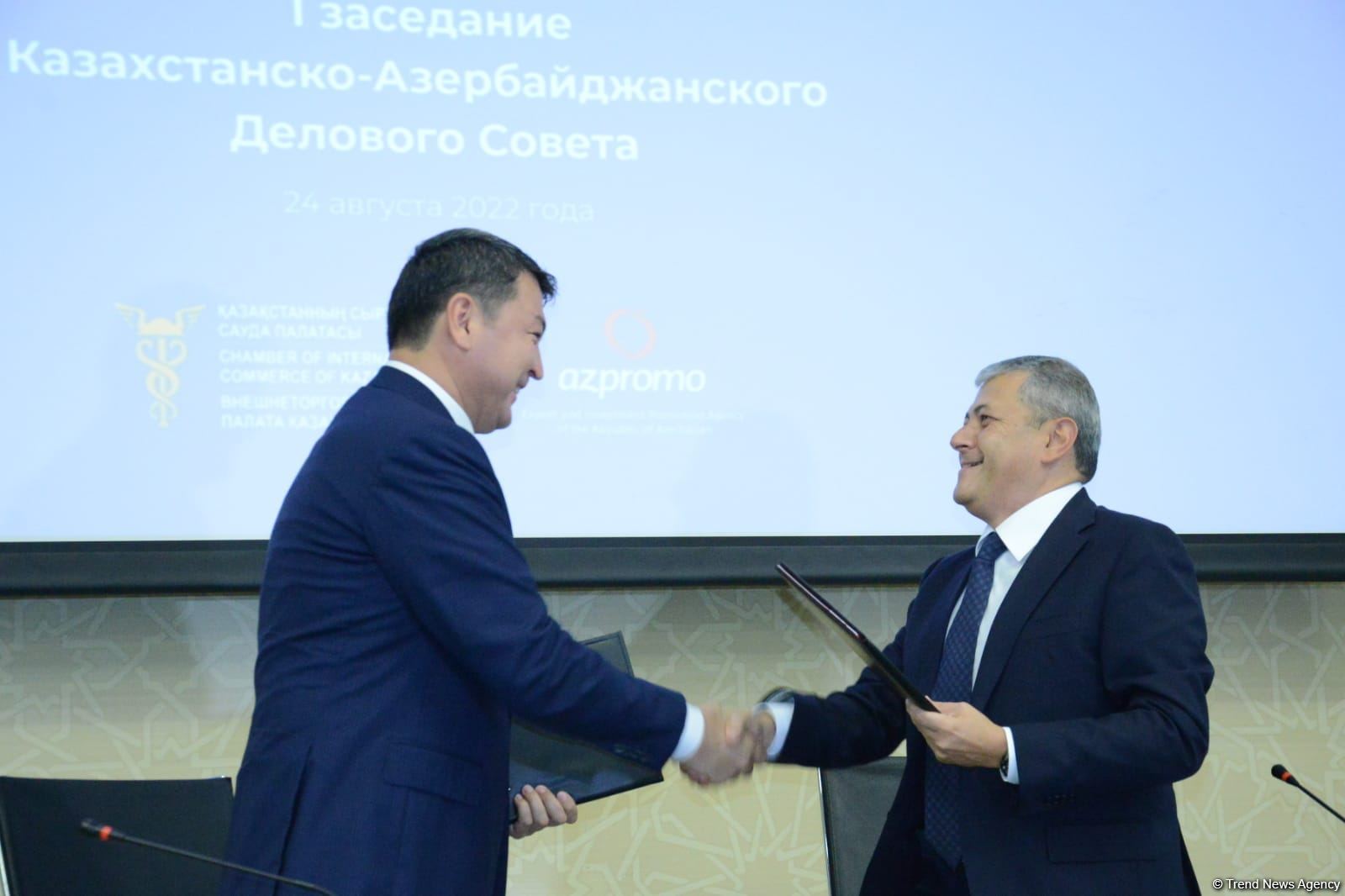 Protocol of first meeting of Kazakh-Azerbaijani Business Council signed (PHOTO)