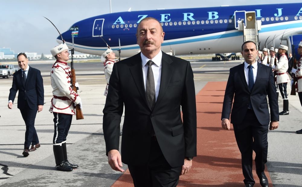 President Ilham Aliyev arrives in Bulgaria for official visit (PHOTO/VIDEO)