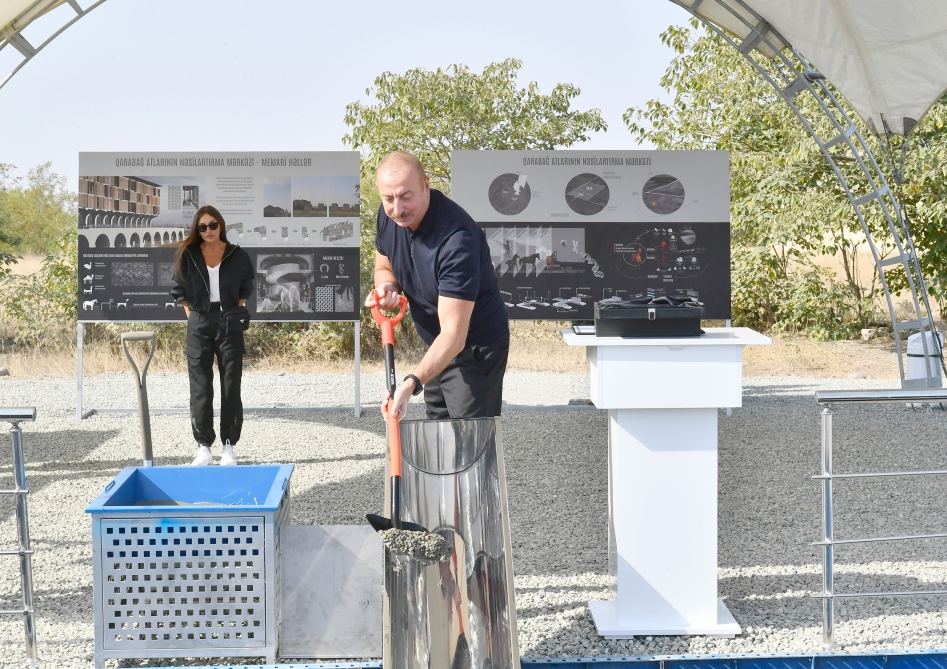 President Ilham Aliyev, First Lady Mehriban Aliyeva attend groundbreaking ceremony of Horse Breeding Center in Aghdam (PHOTO/VIDEO)
