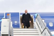 Президент Ильхам Алиев прибыл с рабочим визитом в Российскую Федерацию (ФОТО/ВИДЕО)
