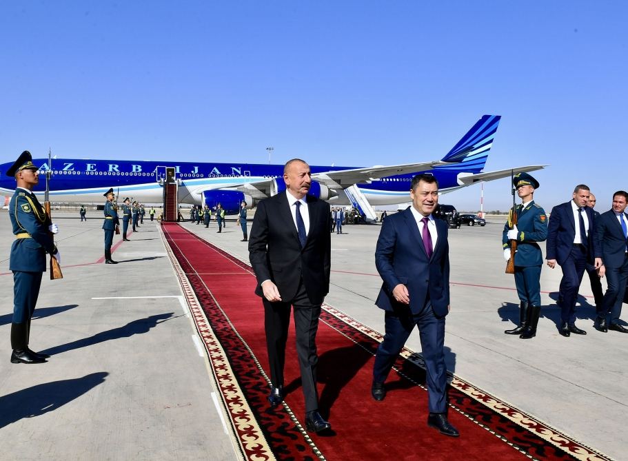 President Ilham Aliyev arrives in Kyrgyzstan for state visit (PHOTO/VIDEO)