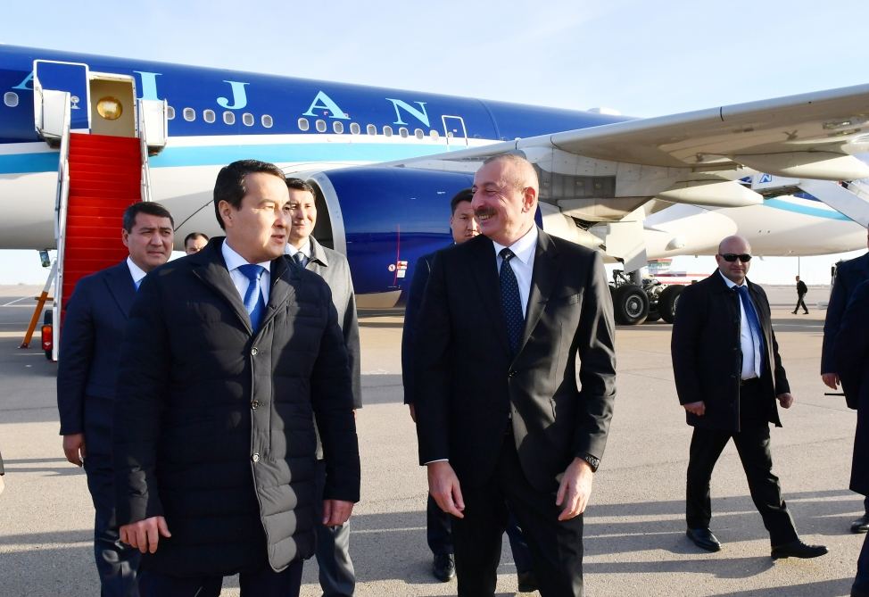 President Ilham Aliyev arrives in Kazakhstan for working visit (PHOTO/VIDEO)