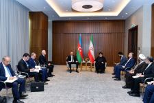 President Ilham Aliyev meets with President of Iran Seyyed Ebrahim Raisi in Astana (PHOTO)