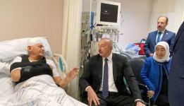 President Ilham Aliyev arrives at hospital to visit Binali Yildirim, Şamil Ayrim and bodyguard Oguzhan Demirçi, who had traffic accident in Azerbaijan (PHOTO/VIDEO)