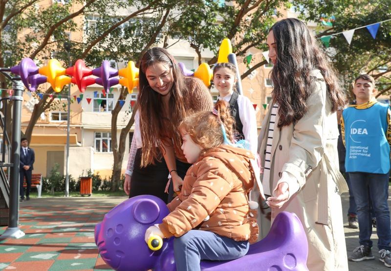 VP of Heydar Aliyev Foundation Leyla Aliyeva attends inauguration of another yard redeveloped under “Our yard” project (PHOTO)