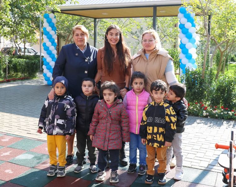 VP of Heydar Aliyev Foundation Leyla Aliyeva attends inauguration of another yard redeveloped under “Our yard” project (PHOTO)