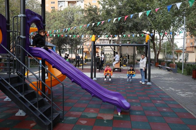 VP of Heydar Aliyev Foundation Leyla Aliyeva attends inauguration of another yard redeveloped under “Our yard” project (PHOTO)