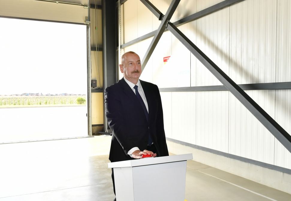 President Ilham Aliyev attends opening of olive oil and table olive products processing plant in Zira settlement (PHOTO/VIDEO)