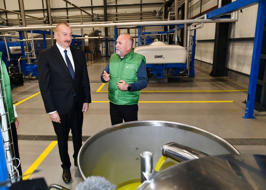President Ilham Aliyev attends opening of olive oil and table olive products processing plant in Zira settlement (PHOTO/VIDEO)
