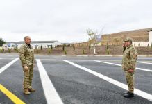 President Ilham Aliyev views conditions created at newly commissioned military unit of Defense Ministry in Fuzuli district (PHOTO/VIDEO)