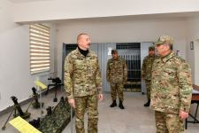 President Ilham Aliyev views conditions created at newly commissioned military unit of Defense Ministry in Fuzuli district (PHOTO/VIDEO)