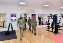 President Ilham Aliyev views conditions created at newly commissioned military unit of Defense Ministry in Fuzuli district (PHOTO/VIDEO)
