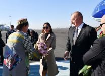 President Ilham Aliyev and First Lady Mehriban Aliyeva arrive in Uzbekistan on visit (PHOTO/VIDEO)