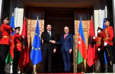 Official welcome ceremony held for President Ilham Aliyev in Tirana (PHOTO/VIDEO)