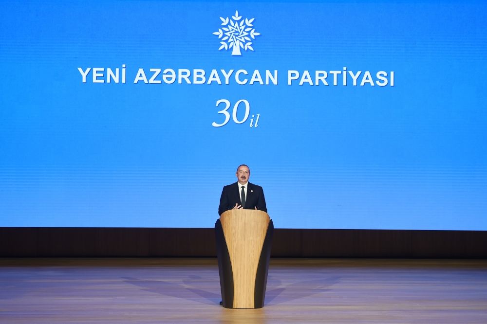 President Ilham Aliyev makes speech at event dedicated to 30th anniversary of New Azerbaijan Party (PHOTO/VIDEO)