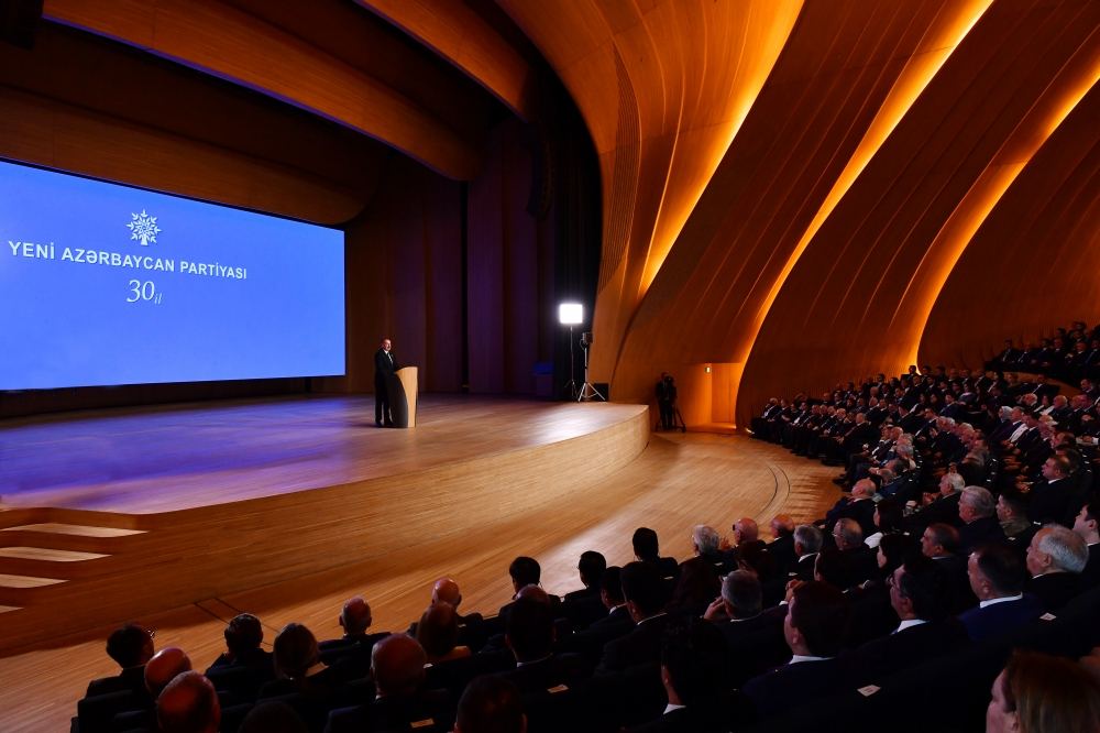 President Ilham Aliyev makes speech at event dedicated to 30th anniversary of New Azerbaijan Party (PHOTO/VIDEO)