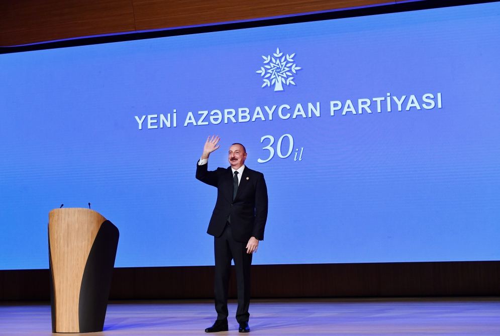 President Ilham Aliyev makes speech at event dedicated to 30th anniversary of New Azerbaijan Party (PHOTO/VIDEO)