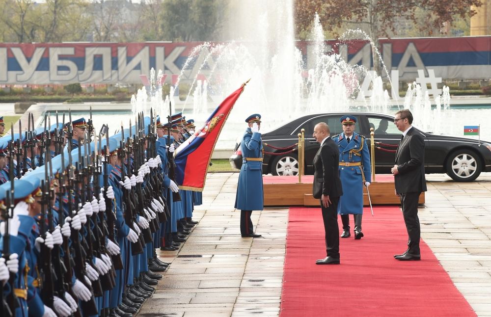 Official welcome ceremony held for President Ilham Aliyev in Belgrade (PHOTO/VIDEO)