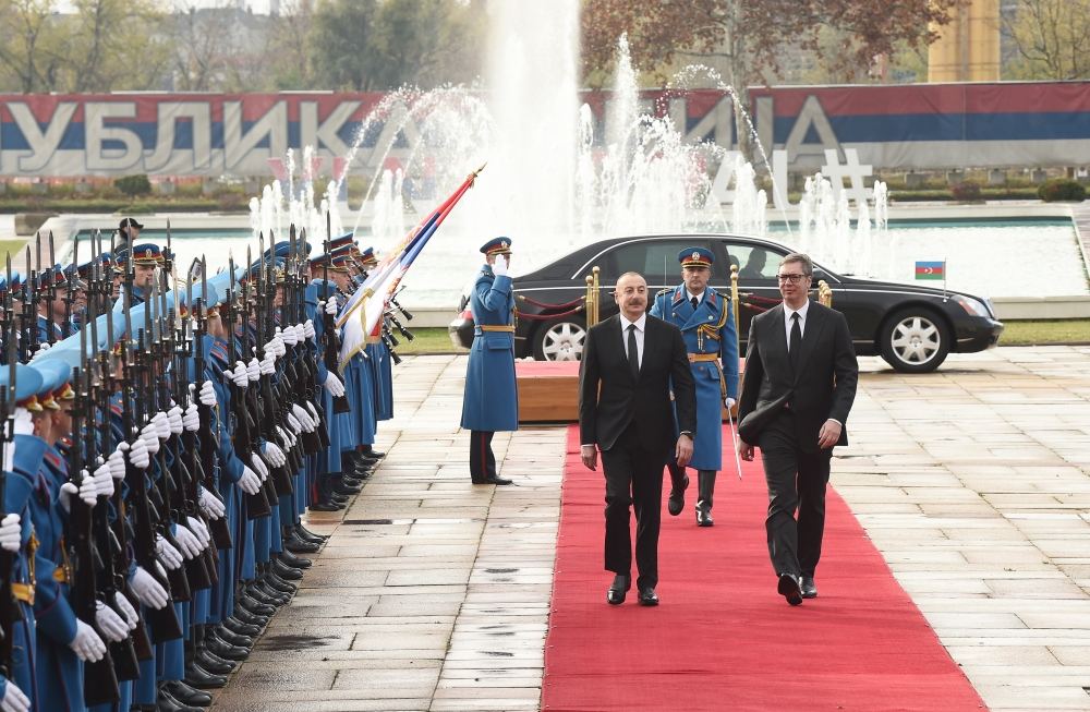 Official welcome ceremony held for President Ilham Aliyev in Belgrade (PHOTO/VIDEO)