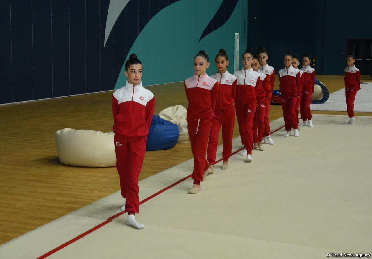 Training for First 'Ojag' International Rhythmic Gymnastics Cup being held in Baku (PHOTO)