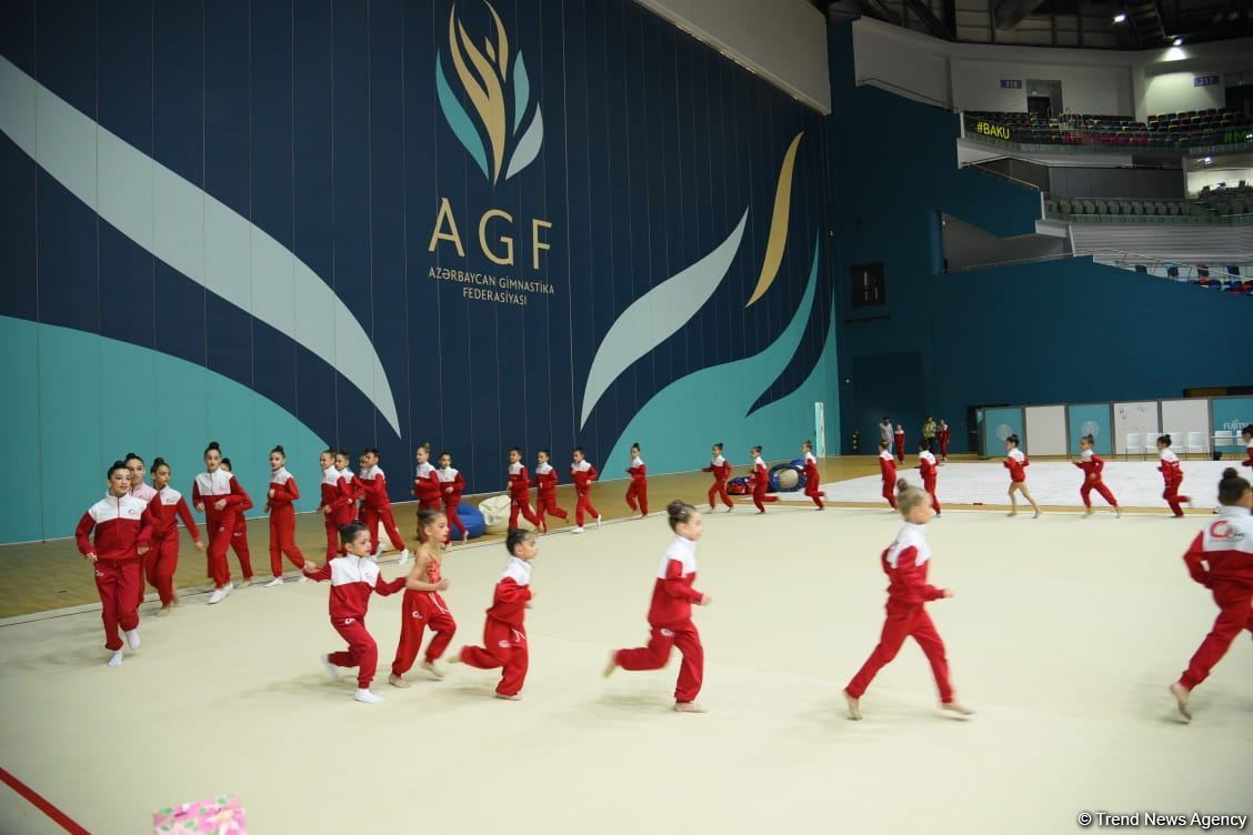 Training for First 'Ojag' International Rhythmic Gymnastics Cup being held in Baku (PHOTO)