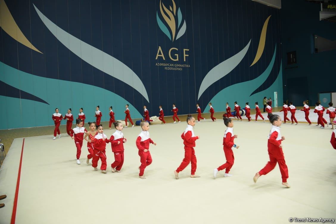 Training for First 'Ojag' International Rhythmic Gymnastics Cup being held in Baku (PHOTO)