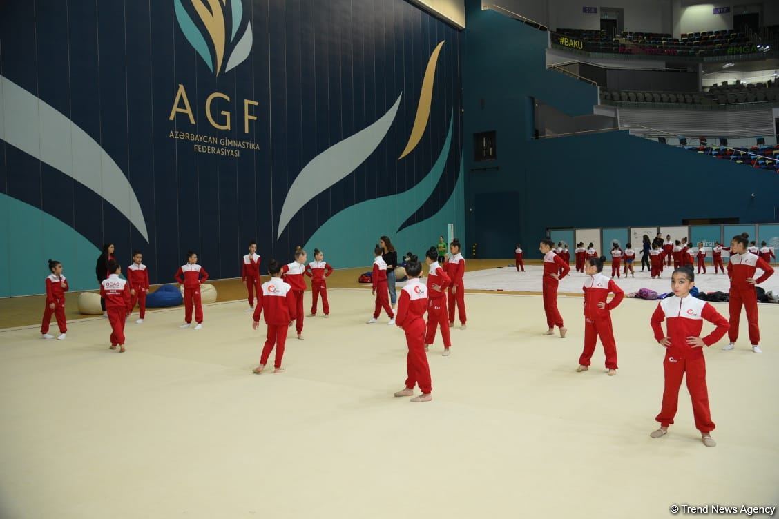 Training for First 'Ojag' International Rhythmic Gymnastics Cup being held in Baku (PHOTO)