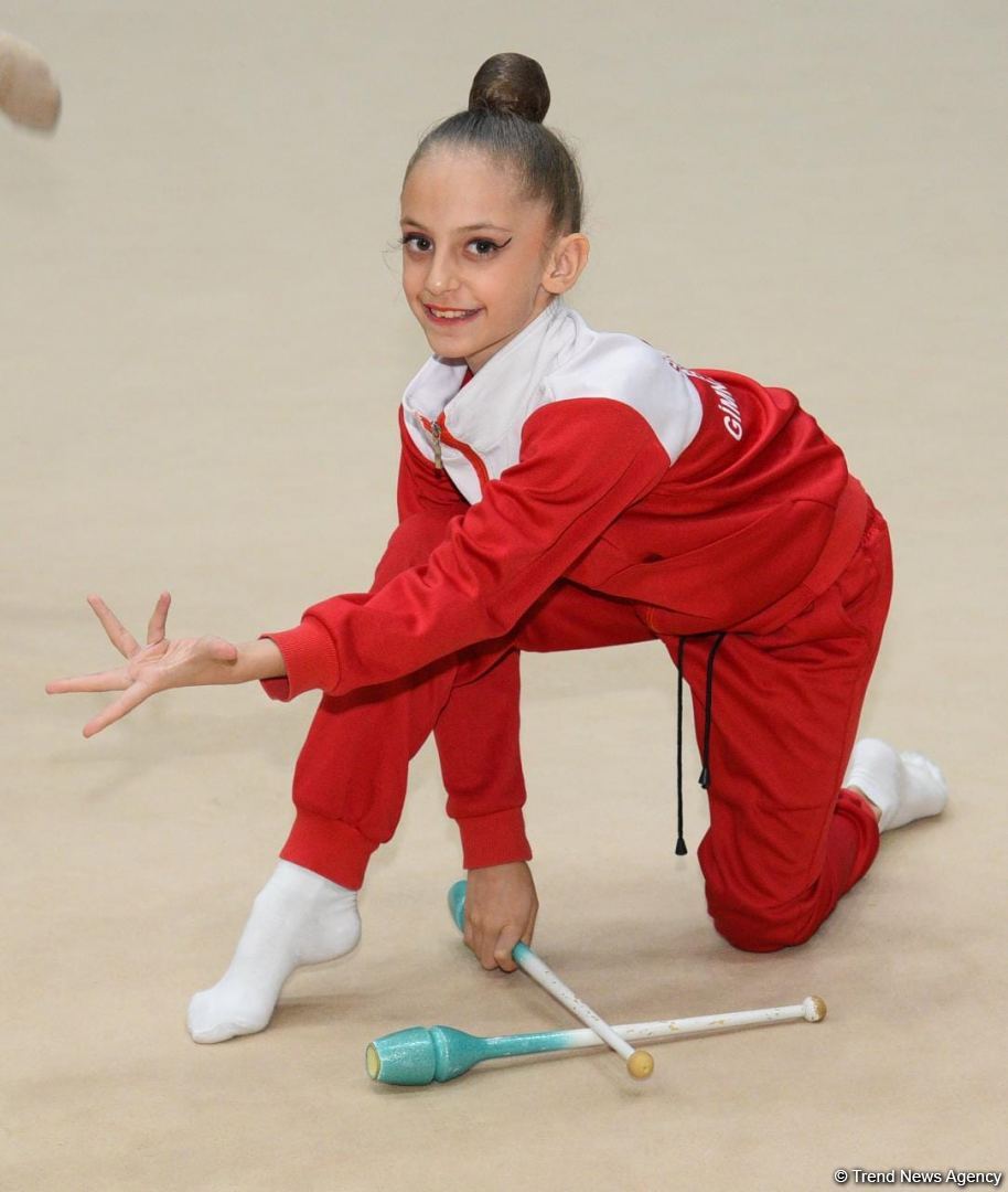 Training for First 'Ojag' International Rhythmic Gymnastics Cup being held in Baku (PHOTO)