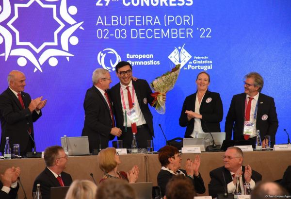 Azerbaijani minister re-elected president of European Gymnastics (PHOTO)