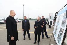 Президент Ильхам Алиев ознакомился с новоприобретенной техникой специального назначения и автомобилями скорой медицинской помощи (ФОТО)