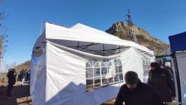 Azerbaijanis hold protest near Russian peacekeepers' post in Karabakh, set up tents (PHOTO/VIDEO)