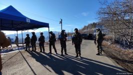 Azerbaijanis hold protest near Russian peacekeepers' post in Karabakh, set up tents (PHOTO/VIDEO)
