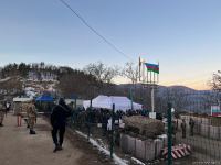 Azerbaijanis continue protests near Shusha for third day (PHOTO)