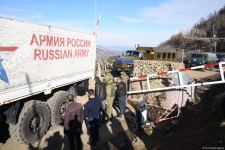 Peacekeepers' supply vehicles pass freely along Azerbaijan's Lachin road (PHOTO/VIDEO)