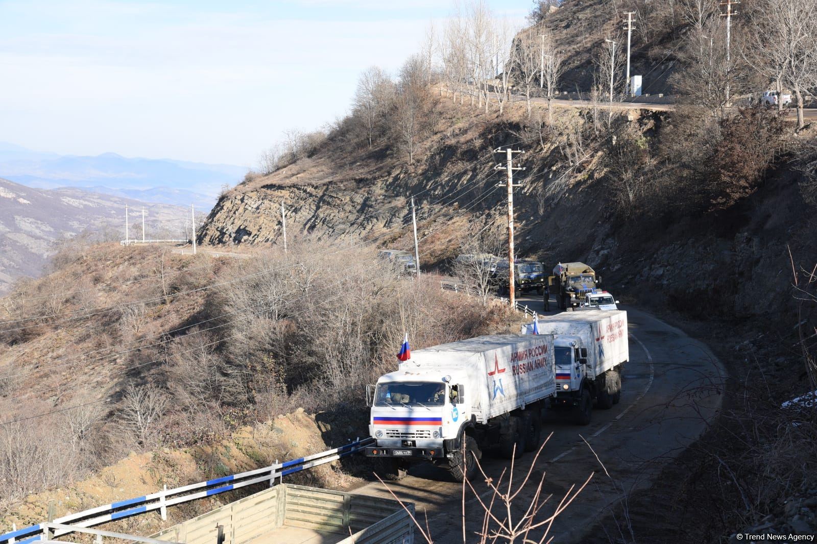 Peacekeepers' supply vehicles pass freely along Azerbaijan's Lachin road (PHOTO/VIDEO)
